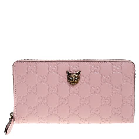 light pink gucci wallet|pink gucci wallet with cat.